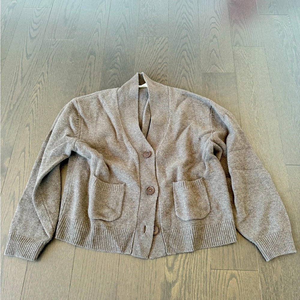 aritzia brown tna golden cardigan